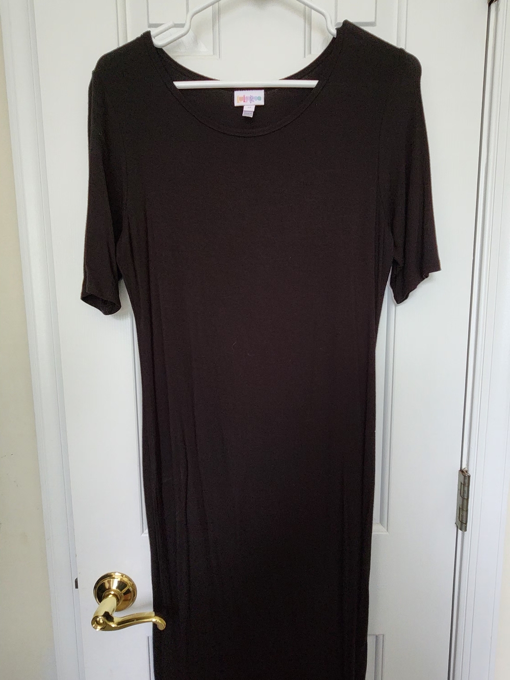LuLaRoe Black Midi Dress with Short Sleeves